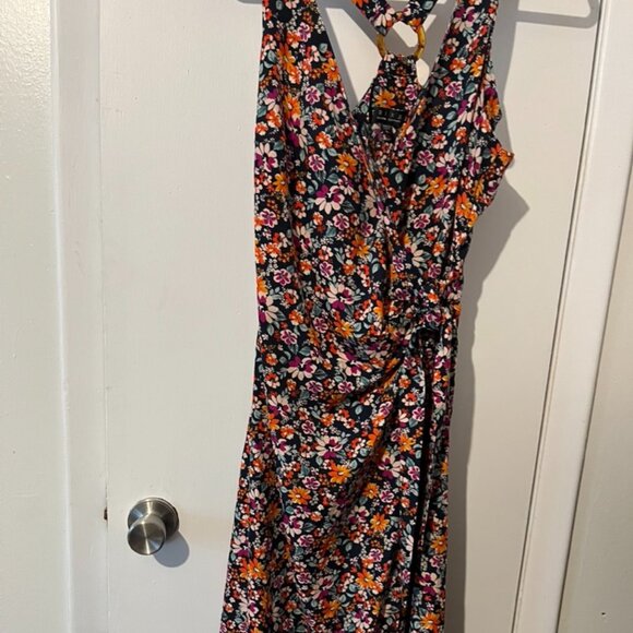 TRIXXI DRESS FLORAL PRINT V-NECK SZ Juniors/L - Picture 1 of 6